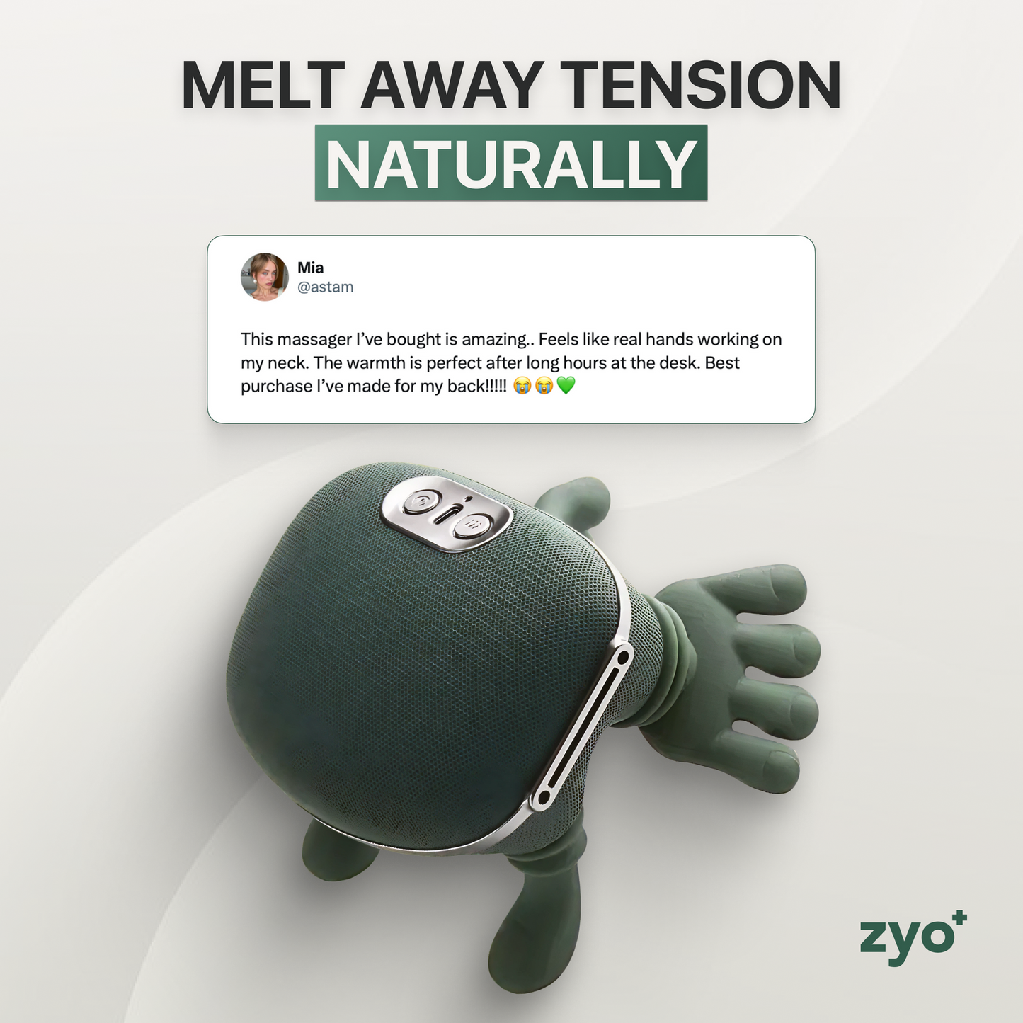 Wireless 4D Shiatsu Neck & Back Massager with Heat Therapy