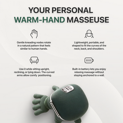 Wireless 4D Shiatsu Neck & Back Massager with Heat Therapy